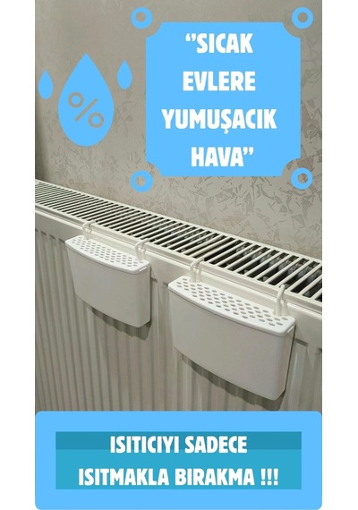 2 Adet Kalorifer Askılı Nemlik Kabı-kalorifer Üstü/arkası Pratik Nemlendirici Suluk Beyaz Tr Diğer
