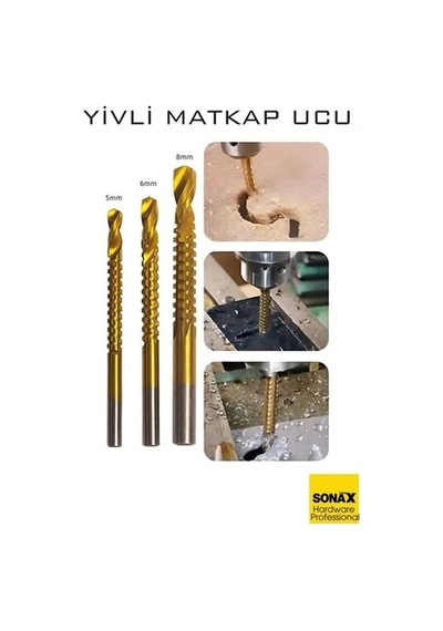 Yivli Matkap Ucu Hss Spiral Yivli Kademeli Matkap Ucu Metal Ahşap Plastik 5-8 Mm 722459
