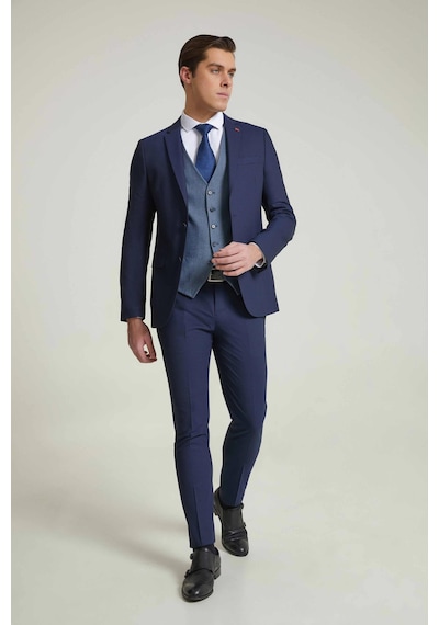 D's Damat Slim Fit Lacivert Armürlü Takim Elbise Kombinli 3efy5kmbn0571 Lacivert