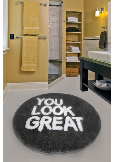 Great Füme 90X90 Cm Banyo Paspası, Banyo Halısı