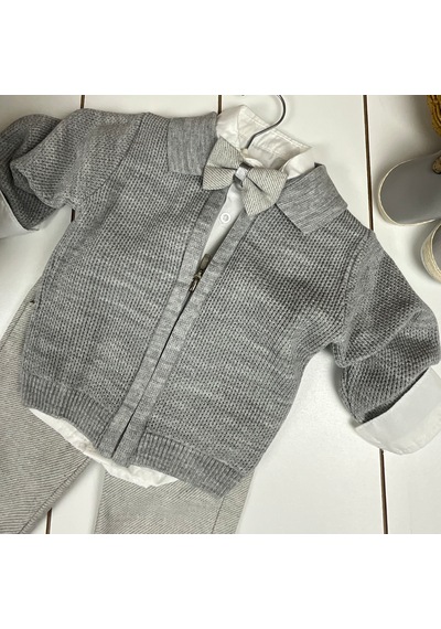 Concept Kids Hırkalı Triko Takım Gri Melanj