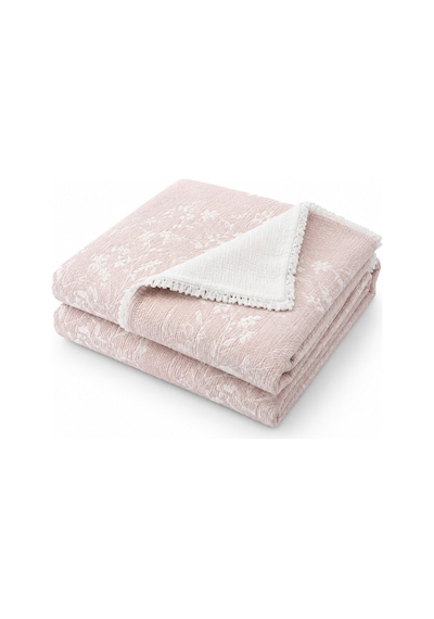 Bloomy Müslin Yatak Örtüsü Pike Çift Kişilik Yumuşak Dokulu Nefes Alan 4 Mevsim Örtü 230x250 Çeyiz&günlük Pudra