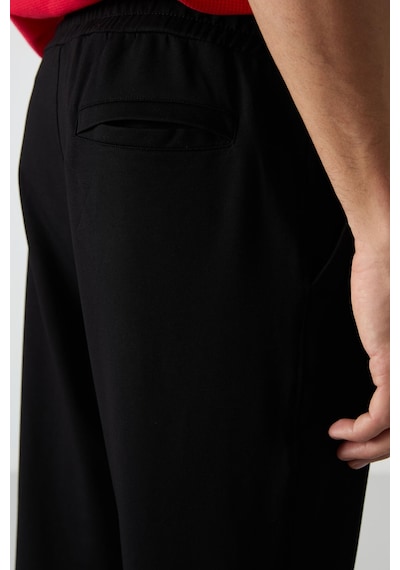 Tommy Life Siyah Pamuklu Yumuşak Dokulu Comfort Fit Nakışlı Erkek Jogger - 82123 Siyah