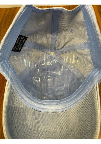 Jean Denim Kot Kumaş Vintage Unisex Cap Şapka Buz Mavi - Lacivert