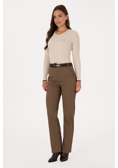 U.s. Polo Assn. Kadın Haki Pantolon Kanvas-chino 50316895-vr027 Hakı