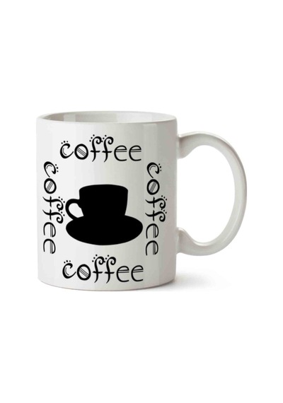 Coffee Kahve İki Tarafı Baskılı Kupa Bardak.jpg Çok Renkli