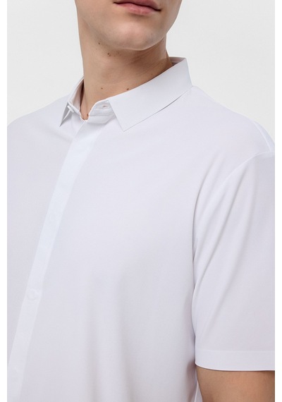 Backandbond Beyaz Regular Fit Kısa Kollu Gömlek