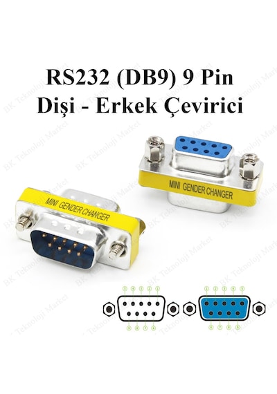 9 Pin Rs232 Db9 Pin Erkek-dişi Seri Kablo Cinsiyet Değiştirici