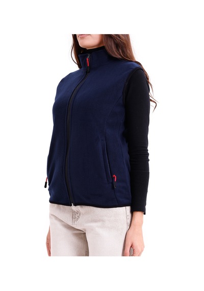 Monox Kadın Slim Fit Tam Fermuarlı Polar Yelek Lacivert