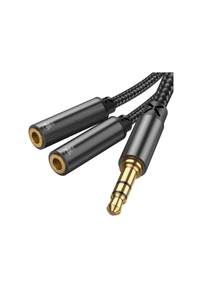 Sy-a04 Headphone Male To 2-female Y-splitter Audio Cable 0.2m - Black