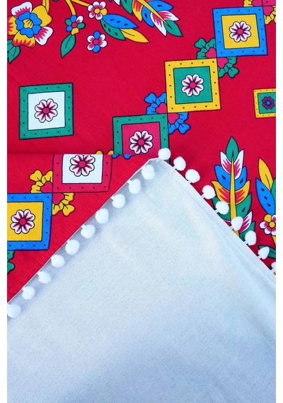 Etnik Desenli Masa Örtüsü Kırmızı - 674211268 Kırmızı