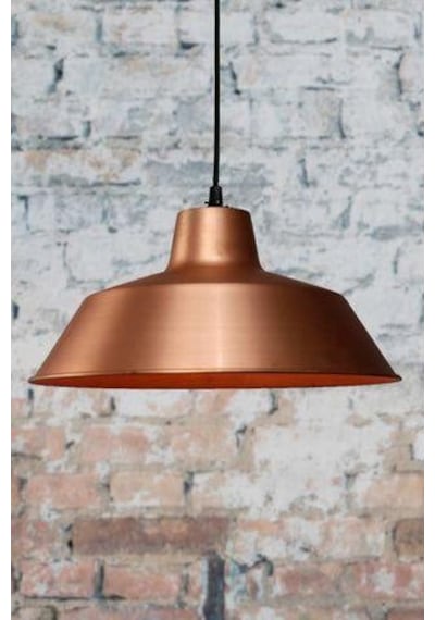 Rsylight Retro Metal Bakır Tekli Metal Sarkıt Avize Çap:35 Cm Beyaz