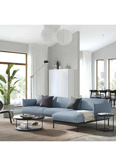 Ikea Açık Mavi Ferah Kanepe - Uzanma Koltuklu 4'lü Kanepe