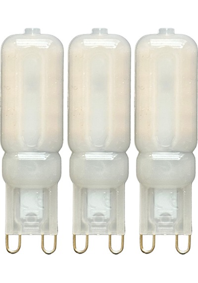 3 Adet Osaka Buzlu 5w Sarı Işık 3000k G9 Duylu Led Kapsül Ampul