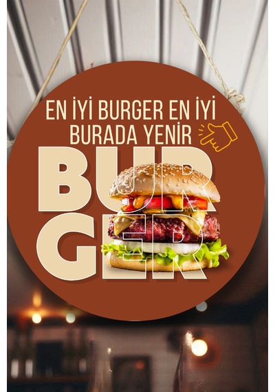 Hamburger Dükkanı Duvar, Kapı Tek Taraflı Askılı Pano Karşılama Tabelası, Burger Salonu Tablo Süsü