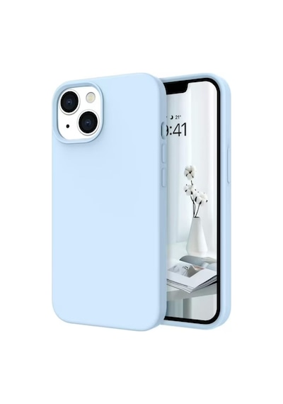 Apple Uyumlu iPhone 13 Mini  Silikon Kılıf - Pastel Renk Tonu Esnek Tam Koruma Kapak - Mavi