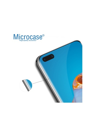Huawei P40 Pro 3D Curved Tam Kaplayan Tempered Cam - Siyah