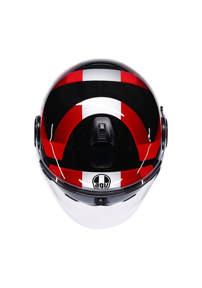 Agv Eteres Camogli Güneş Vizörlü Açık Kask Kırmızı-siyah