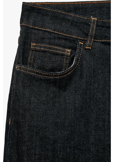 Koton Normal Bel Pamuklu Straight Fit Jean Pantolon - Mark Jean Koyu İndigo 7wam40142nd