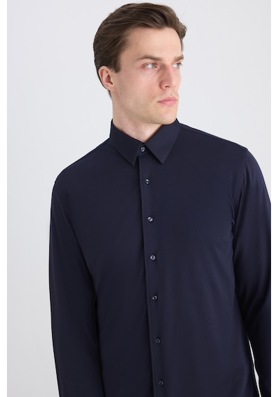 D'S Damat Ds Damat Slim Fit Lacivert Örme Gömlek 5hc020702280m Çok Renkli