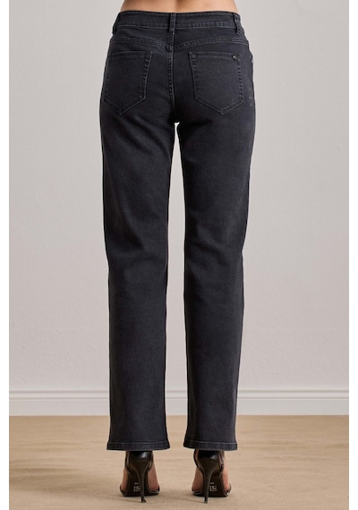 Slim Straight Siyah Jean Pantolon Siyah