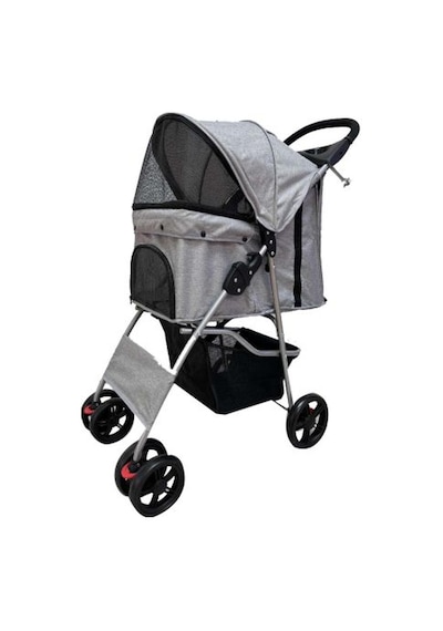 Eurodog - 299 - Katlanabilir Köpek Arabası Gri - Csmo-tex - 80,5x40,5x101 Cm