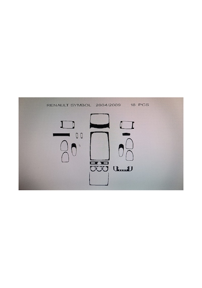 Renault Clıo Symbol 2004-2009 14 Parça Torpido Kaplama Renk Karbon