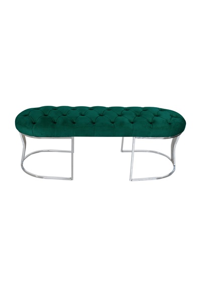 VİEGO SILVER YEŞİL-Kapitoneli Model Puf&Bench&Koltuk-Oturak-Uzun Makyaj Puff-Yatak Odası Ucu&Önü