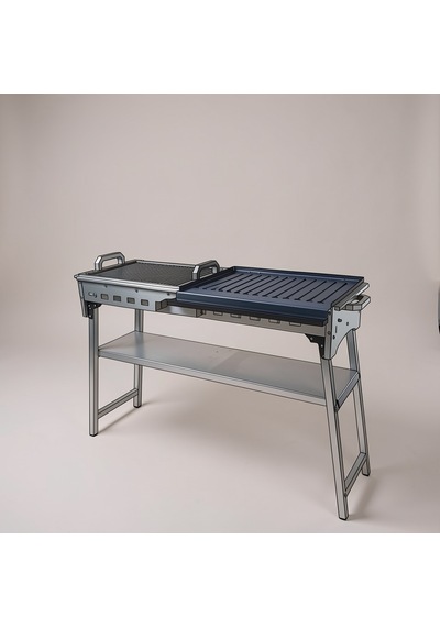 Tavuk-et-köfte-balık-mangalı 35x90 Cm Çok Foksiyonlu Katlanır 80 Cm Profil Ayak Galvaniz
