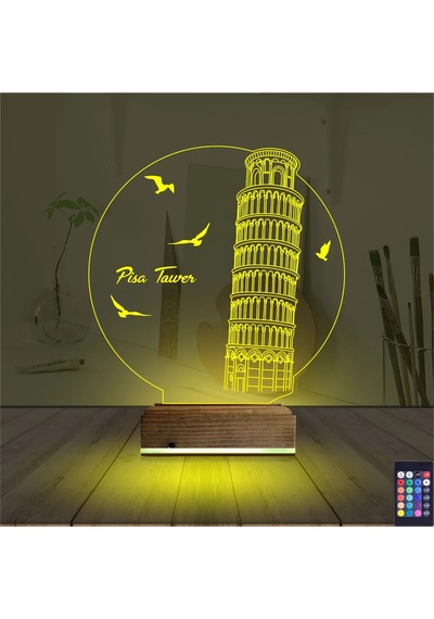 Luvivia Pisa Kulesi 3d Lamba - Masa Gece Lambası Şeffaf