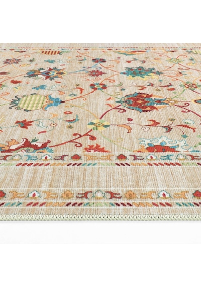 Cool Halı Happy Bej Otantik Halı Etnik Anadolu Desenli Kaymaz Bohem Modern Salon Oturma Odası Halısı