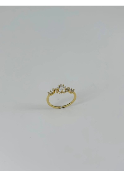 14 K Gold Kaplama Yzirkon Taşlı Yüzük Çok Renkli