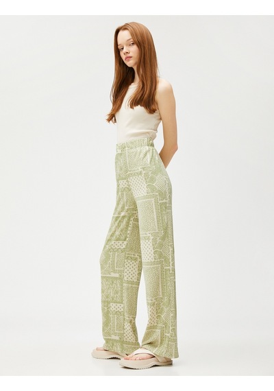 Koton Geniş Paça Pantolon Etnik Desenli Rahat Kesim Haki Desenli 3sal40079ık 3SAL40079IK8D7 Haki Koton Geniş Paça Pantolon Etnik Desenli Rahat Kesim Haki Desenli 3sal40079ık 3SAL40079IK8D7 Haki