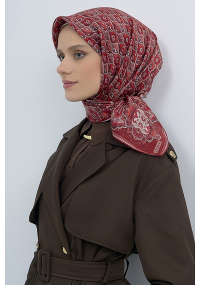 Armine Saf İpek Sura Eşarp-2026 İlkbahar-yaz- 951800d Bordo-vizon
