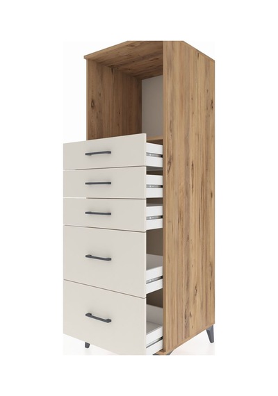 Kronos Dolap Tek Raflı 5 Çekmeceli 60x59x182 Çam-aytaşı Çam