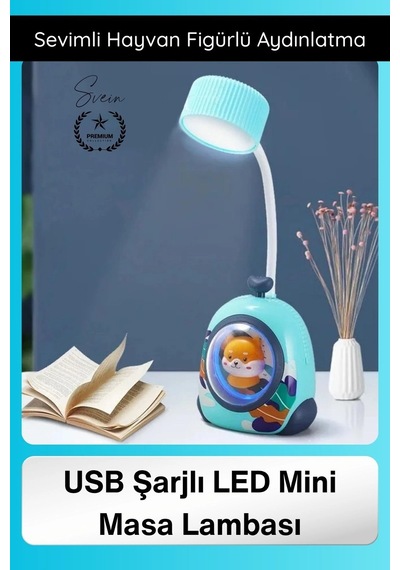 Masalambası Usb Şarjlı Led Mini Masa Lambası Çocuklar İçin Hayvan Figürlü Pet Kabin Sevimli Diğer