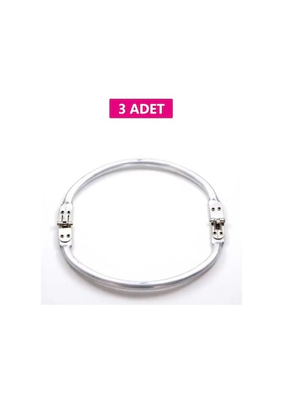 2K Gizli Metal Oval Çanta Bursu 3 Adet - 19 Cm - Metal Çanta Aparatı Çanta Aksesuarı Açık Ahşap