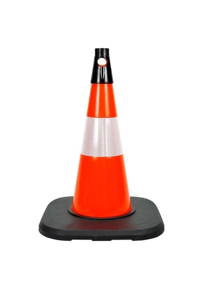 10 Adet Pvc Trafik Konisi 50 Cm Reflektifli Ağırlıklı Trafik Dubası Seti-3549