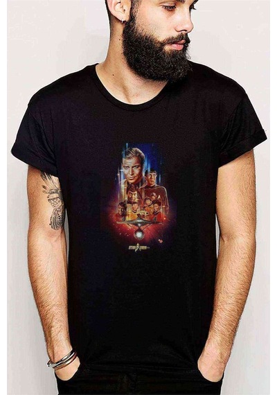 Star Trek Online Romulan Klingon Logo Baskılı Siyah Erkek Tshirt