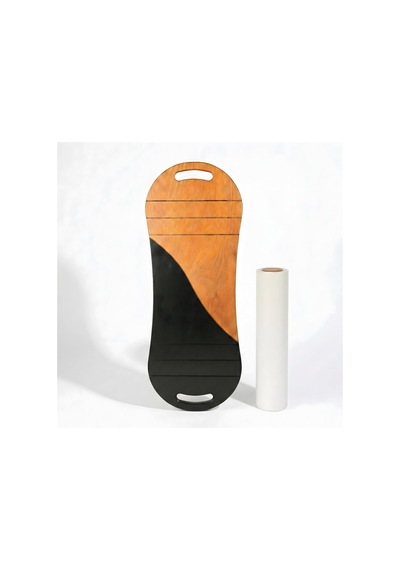Siyah/kahve Denge Tahtası Balance Roller Board Çift Fonksiyonlu Sörf Eğitim Tahtası Kaykay Eğitim Tahtası 73 X 28 Çok Renkli