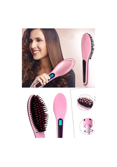 Profesyonel Elektrikli Saç Düzleştirici Tarak Fast Hair Straightener Düzleştirici Pembe Tarak
