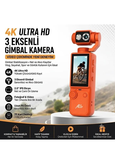 Ally Q8 Pocketpro 4k Dijital Vlog Kamerası- 5775