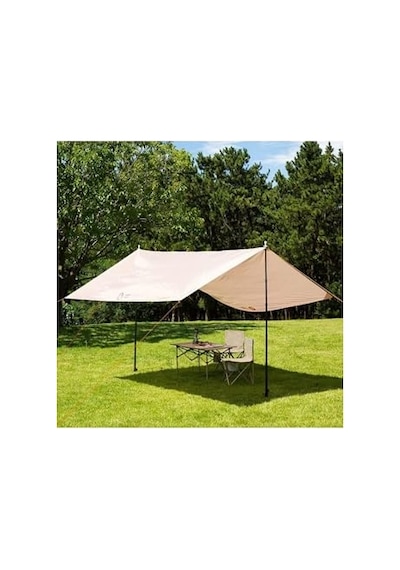 Su Geçirmez Dayanıklı Piknik Kamp Sahil Plaj Güneşlik Koruyucu Tente Gölgelik Çadır 500x300 Cm Tek Ebat Bej