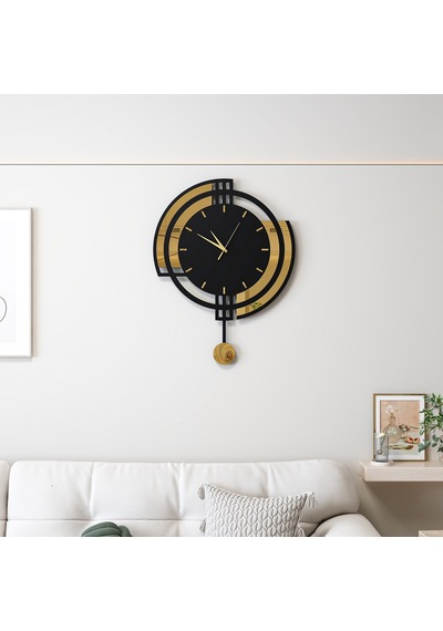 Cosmos Duvar Saati Siyah Gold Siyah - Gold