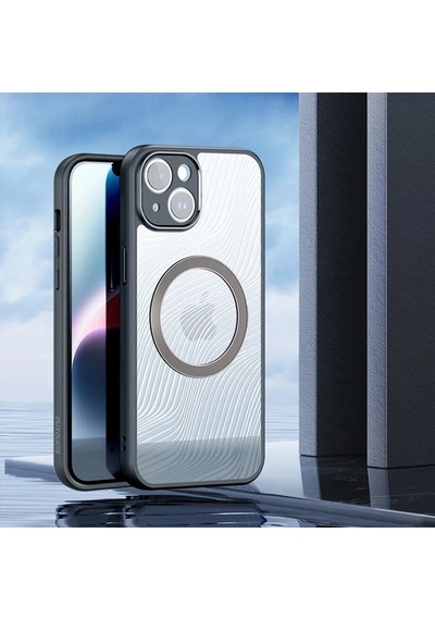 Dux Ducis Apple iPhone Uyumlu 14 Plus Aimo Series Magsafe Premium Buzlu Sert Pc-tpu - Kılıf- 5775 Siyah