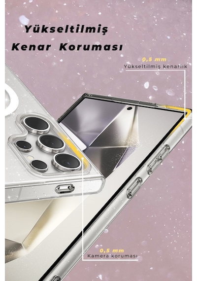 Samsung Galaxy  Uyumlu,  S24 Ultra Kılıf Star Magsafe Kapak - Siyah