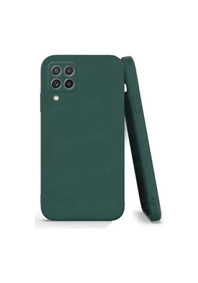 Samsung Galaxy M32 Uyumlu Kılıf Lansman Kapak Içi Kadife Doku Kamera Korumalı Silikon Yeşil