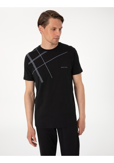 Pierre Cardin %100 Pamuk 6081 Luxury Kısa Kol Erkek Pijama Takımı Siyah