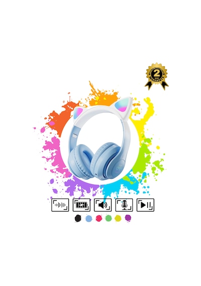 Çocuk Bluetooth Kulaklık Kedi Kulaklık Pro Akıllı Rgb Led Detaylı Bluetooth Kablosuz