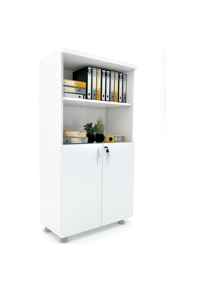 Modüler Dünyası Kapaklı Kitaplık Dosya Dolabı Beyaz - 80X38X153 (307767642) Beyaz